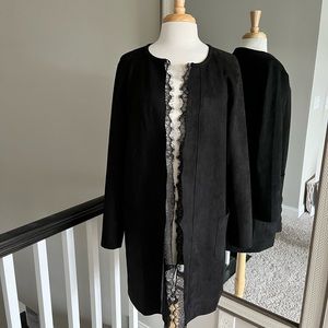 Faux Leather Suede Black Jacket